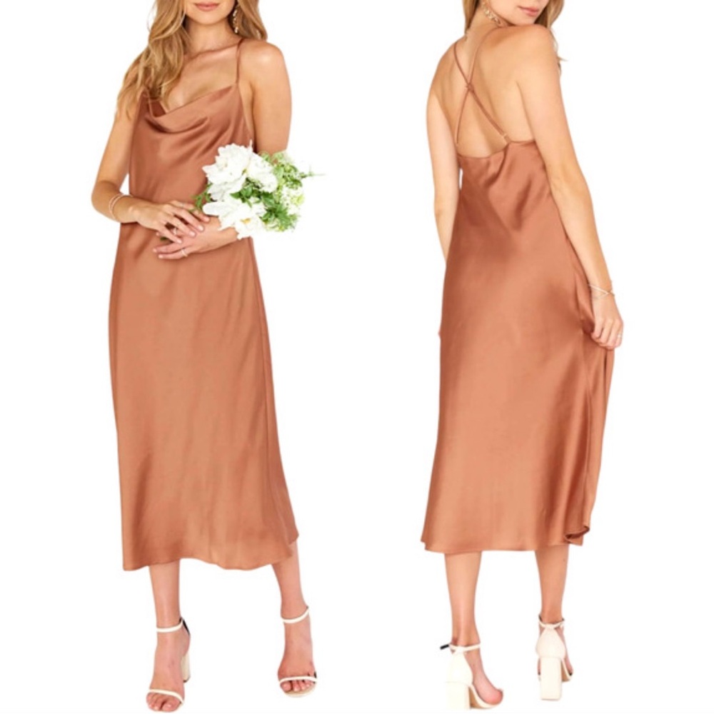 Elegant Satin Slip Dress in Copper